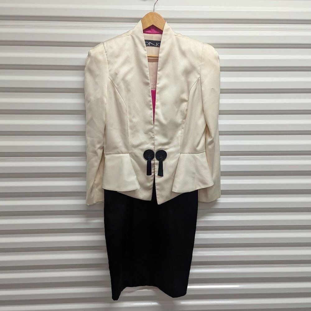 Vintage Ono Size 12 Mini Dress and Peplum Blazer Old Money Quiet Luxury Elegant